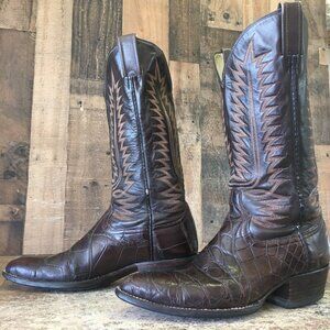 Cowtown Vintage Alligator Brown Western Cowboy Boots Mens 7.5 D